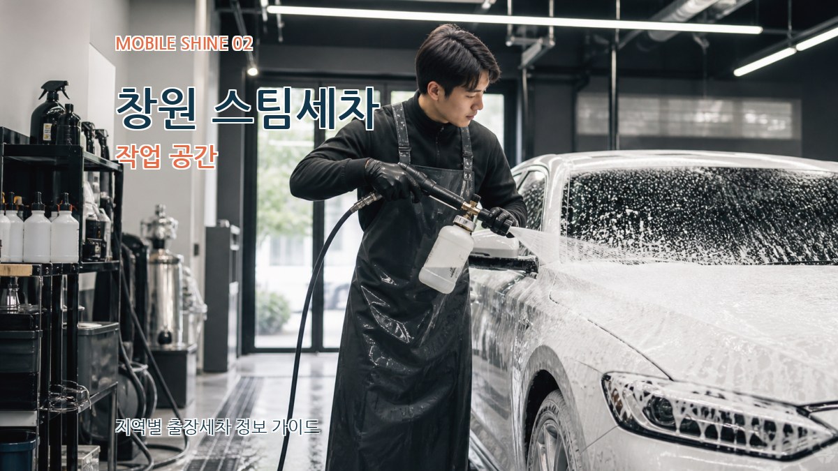 창원 스팀세차 작업 공간