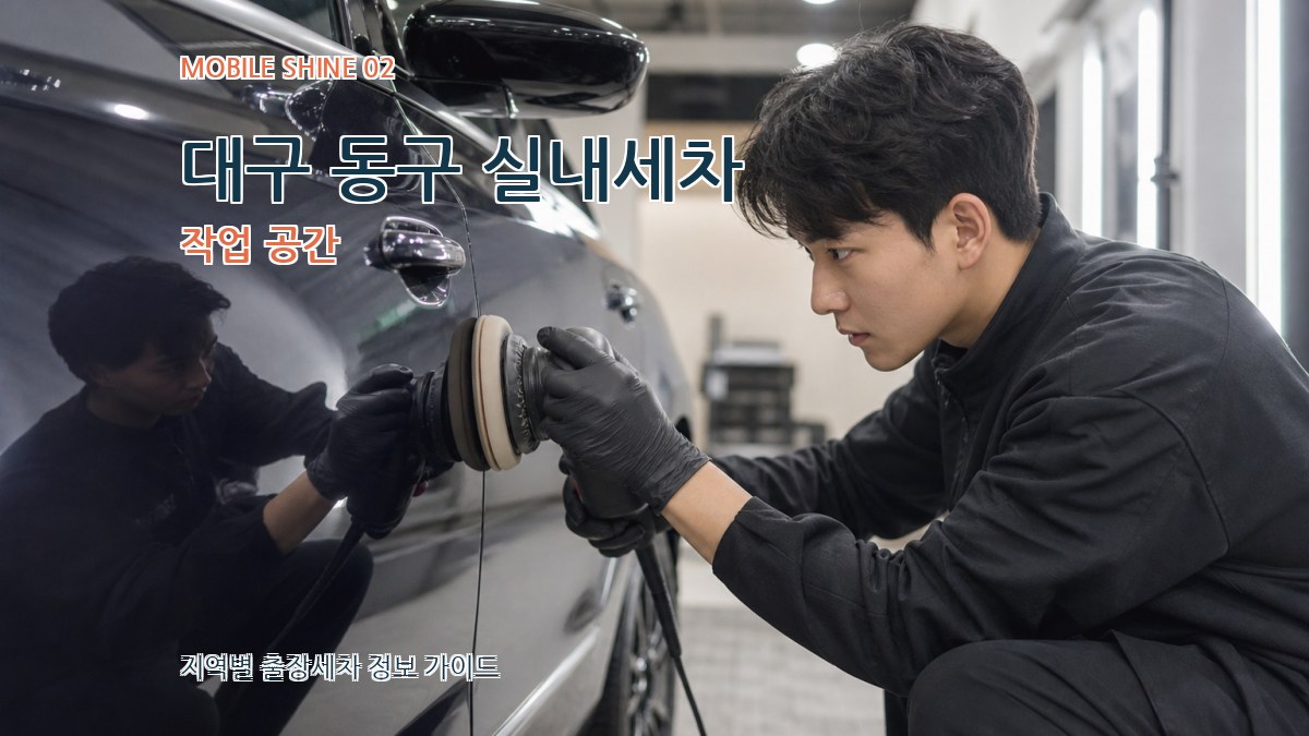 대구 동구 실내세차 작업 공간