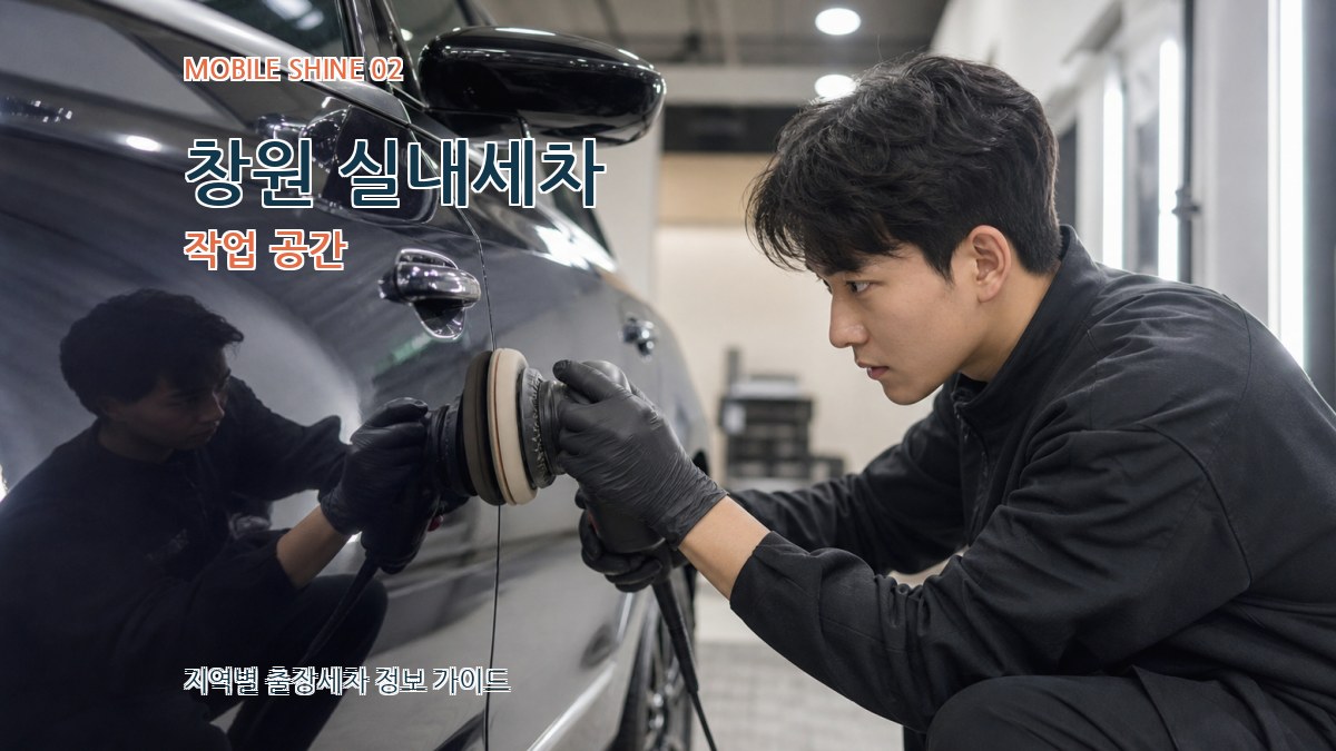 창원 실내세차 작업 공간